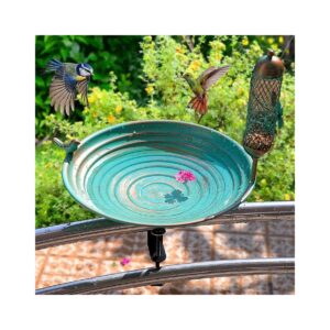 13 Inches, Clamp Detachable, Bird Baths for Outdoor Railing Balcony Garden Decor