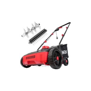 13-Inch 12-Amp Electric Dethatcher Scarifier with 4-Position Height Adjustment