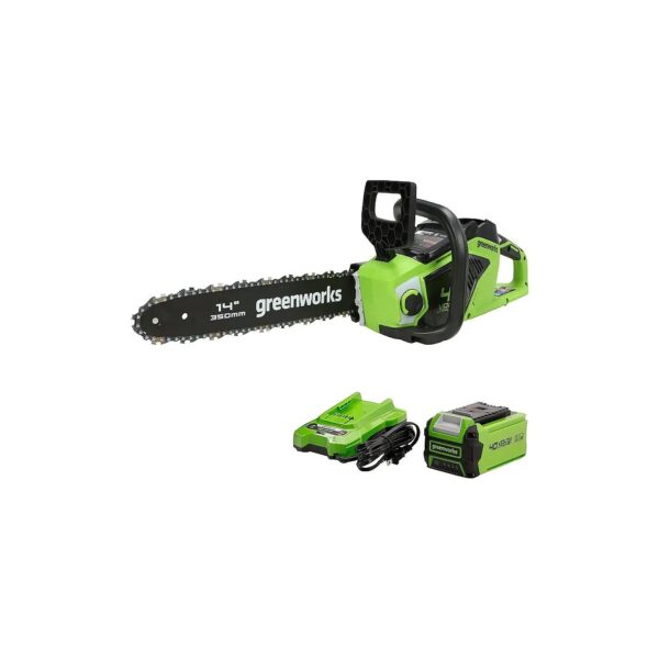 14 Inch Chainsaw with 5 Ah Battery and Fast Charger for Convenient Use