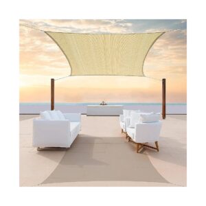 14' x 16' Beige Sun Shade Sail Canopy Fabric with 95% UV Blockage and Water Permeability