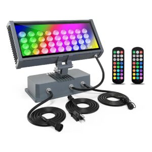 144W Linkable LED Wall Washer Light with RF Remote Control for Color-Changing and Dimming