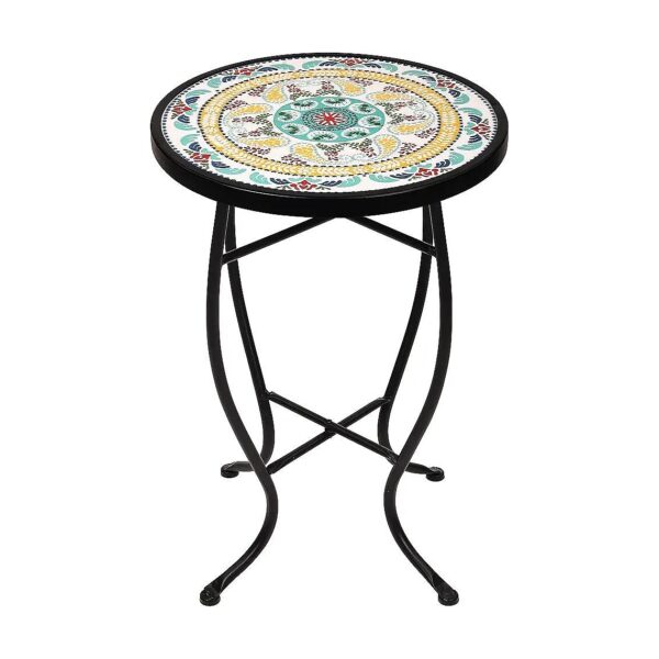 14-Inch Pineapple Ceramic Indoor and Outdoor Accent Table for Decorating and Drinking