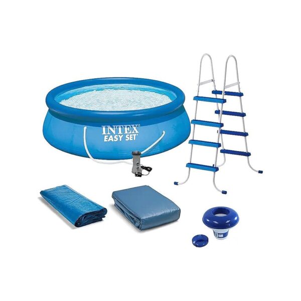 15 Foot Durable Inflatable Pool with Chlorine Dispenser and Accessories