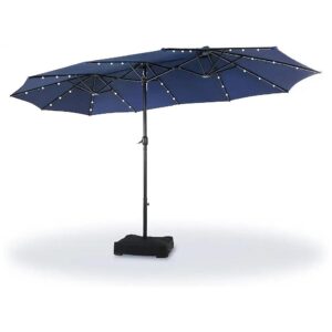 15 Foot Rectangular Patio Umbrella with Heavy Duty Steel Construction and Base Included