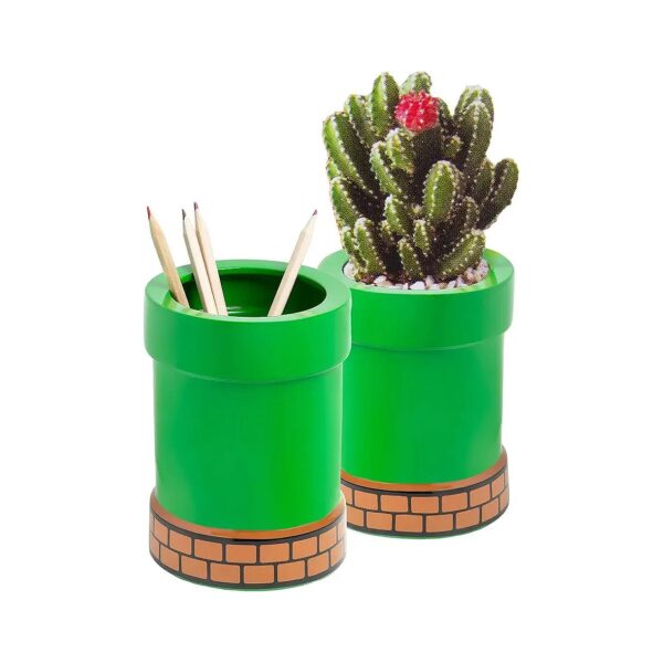 15 cm Green Ceramic Super Mario Warp Pipe Planter and Pen Holder