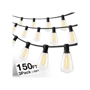 150 FT Outdoor String Lights with Energy Efficient ST38 LED Bulbs and UL Certification