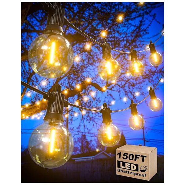 150FT White LED String Lights Waterproof Shatterproof Globe Bulb Patio Outdoor Lights