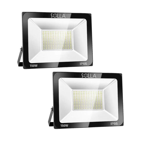 150W LED Flood Light 2-Pack for Outdoor Security, Garage, and Garden