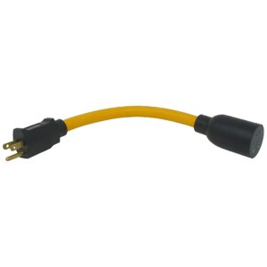 15P to L5-20R Yellow Generator Cord Adapter with 12 Gauge Conductors