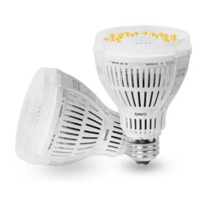 15W Full Spectrum, 4000K Soft Light, High PPFD, Energy Saving, E26 Base, 2-Pack