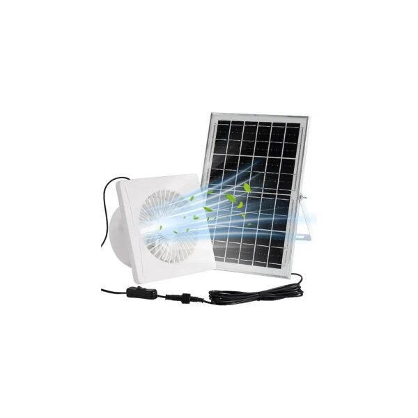 15W Solar Panel Power Fan with Adjustable Bracket and Strong Airflow for Home or Office