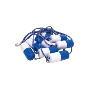 16 Foot White Rope Pool Safety Rope with Integrated Floats and Hooks