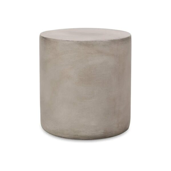 16 Inches Tall End Table with Wipe-Clean Surface in a Neutral Light Gray Color