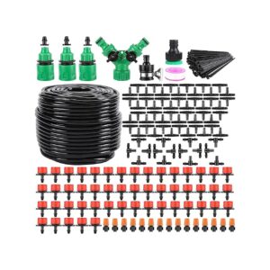 164FT Drip Irrigation Kit for Garden, Greenhouse, and Flower Bed Watering Systems