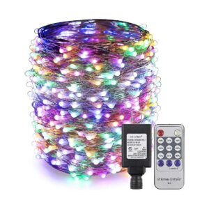 165FT Copper Wire String Lights with Remote Control and Dimmer for Party Decor