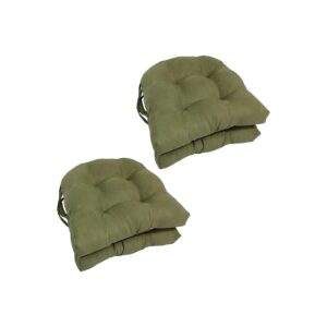 16-inch Sage Green Microsuede Chair Cushions with Ample Cushioning