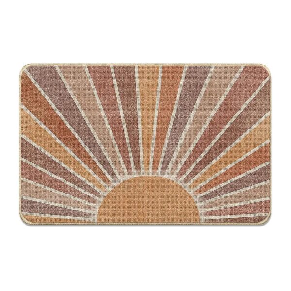 17x30 Inch Boho Chic Sun Door Mat with Low Pile Height