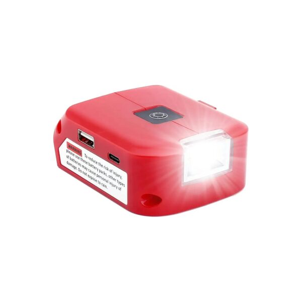 18 Compact Battery Adapter with LED Work Light for Bright Illum