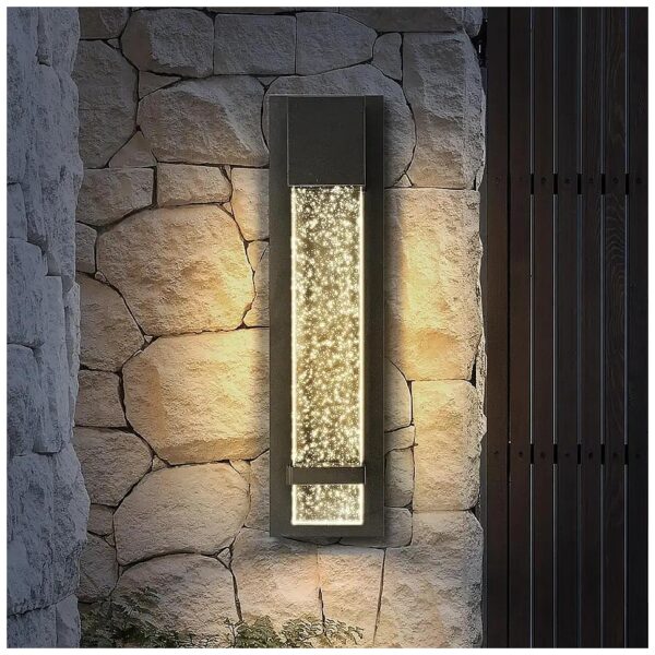 18 Inch LED Flush Mount Sconce with Crystal Bubble Glass and 3 Color Temperature Options