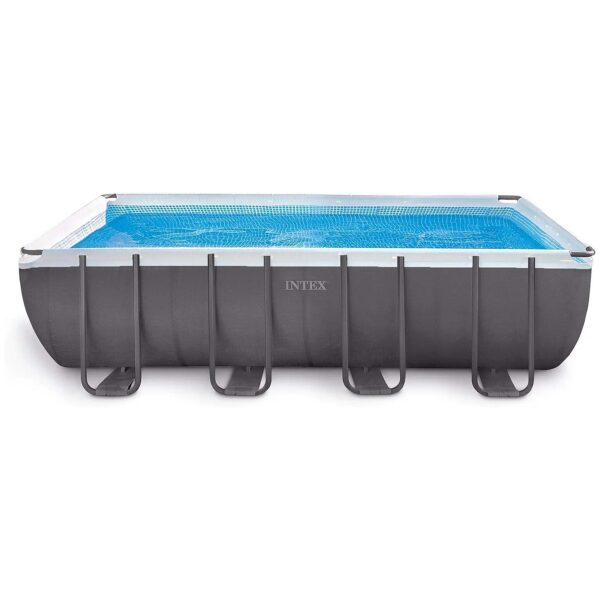 18ft X 9ft X 52in Rectangular Ultra Frame Pool Set with Silky Clear Water Feature