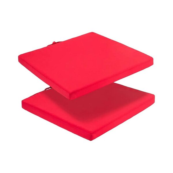 18x18 Red Memory Foam Patio Chair Cushions with Comfortable Size and Non Slip Backing