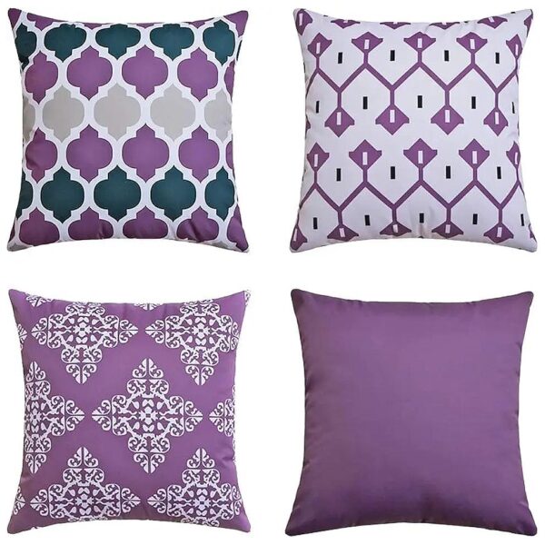 18x18 inch Purple Floral Polyester Pillow Covers with Both Sides Same Color