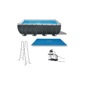 18x9x52 Inch Steel Frame Pool with Sand Filter Pump and Ground Cloth