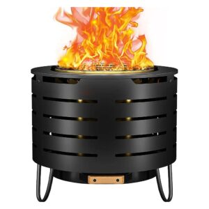 19 Inch Stainless Steel Portable Fire Pit for Wood Burning Outdoor Campfire