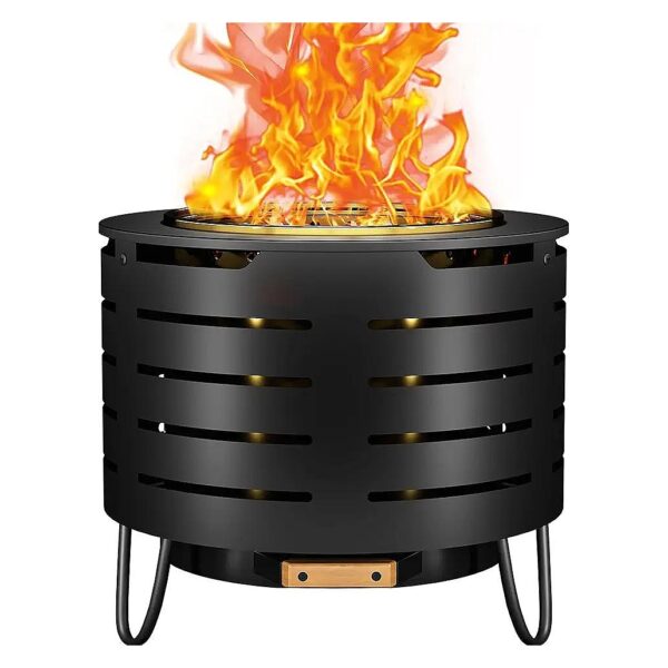 19 Inch Stainless Steel Portable Fire Pit for Wood Burning Outdoor Campfire