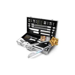 19-Piece Stainless Steel BBQ Grill Tools Set with Aluminum Storage Case and Carry Handle