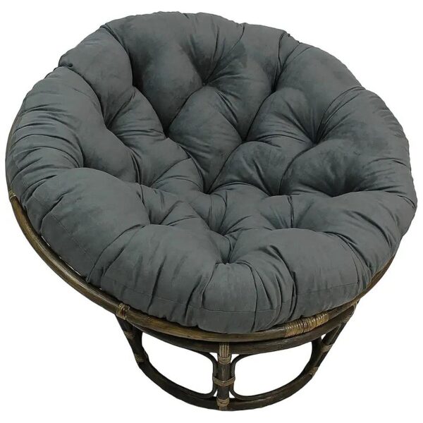 1-Count Pack of Steel Grey Papasan Cushion with Microsuede