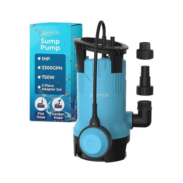 1HP Submersible Pump for Pool, Tub, and Pond Drainage with Auto Float Switch