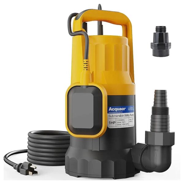 1HP Submersible Utility Pump for Pool Water Transfer and Draining