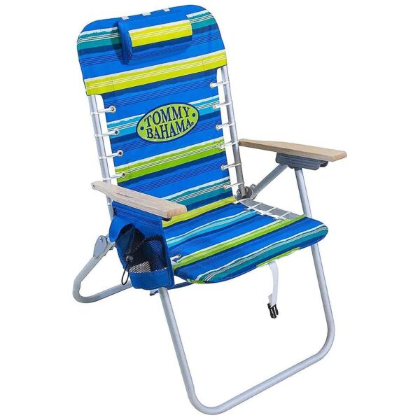 1-Pack Folding Beach Chair with Cushioned Seat