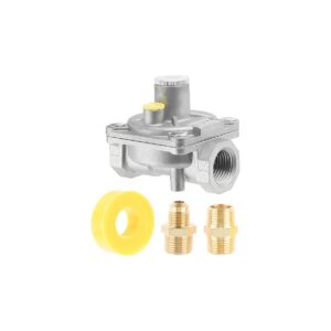 2" Gas Pressure Regulator with Brass 1/2" NPT Conversion Adapter for NG/LPG Applications