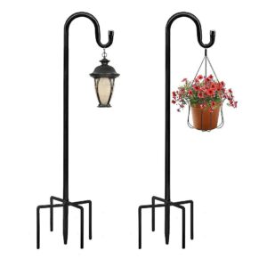 2 Inch Thick Wrought Iron Metal Hanging Hooks for Hanging Planters and Bird Feeders