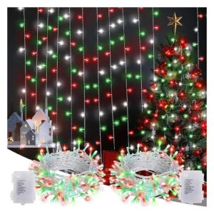 2 Pack 100 LED 33Ft Clear Wire with Timer 8 Modes Outdoor Indoor Garland Novelty Lights