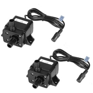 2 Pack DC 12V Submersible Water Pump for Aquarium and Fountain Applications