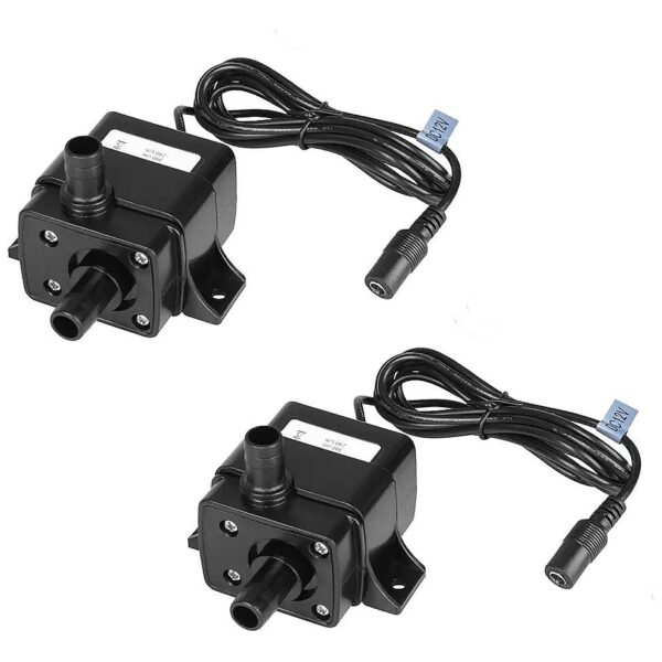 2 Pack DC 12V Submersible Water Pump for Aquarium and Fountain Applications