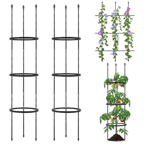 2 Pack Garden Trellis and Tomato Cages for Indoor Outdoor Climbing Plants