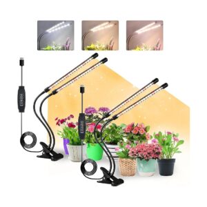 2 Pack LED Indoor Seedling Light for Growing Plants with Flexible Gooseneck and Clamp