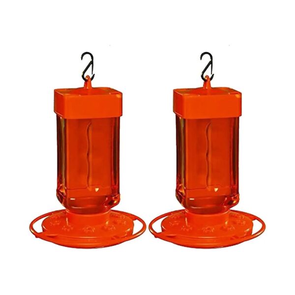 2 Pack Oriole Feeder Set with 32 Ounce Capacity and Orange Base