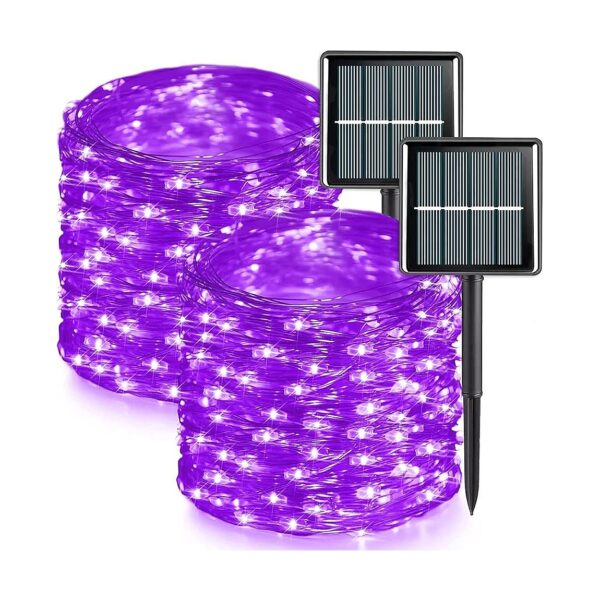 2 Pack Purple LED Solar String Lights for Outdoor and Indoor Decoration