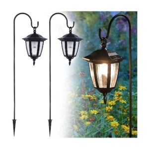 2 Pack Solar LED Hanging Lights for Lawn and Yard Pathway Lighting