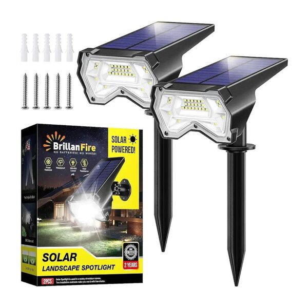 2 Pack Solar Powered Pathway Lights for Outdoor Garden Walkway and Patio