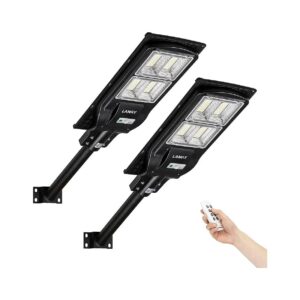 2 Pack Solar Street Light with Light Control and PIR Motion Sensor for Energy Efficiency