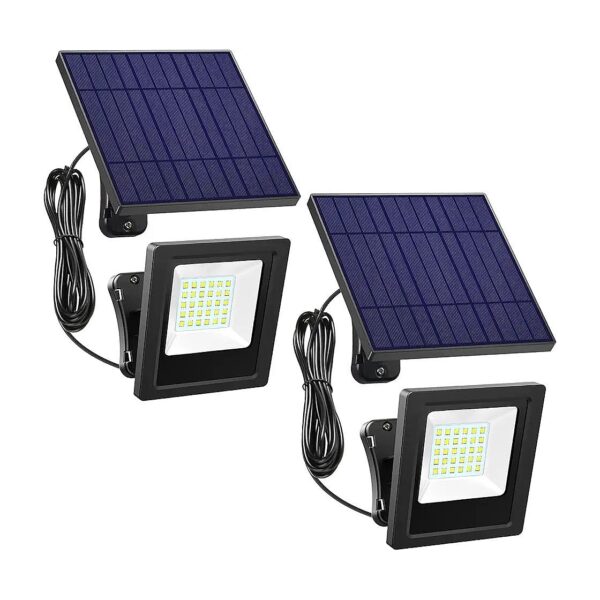 2 Pack Solar Wall Mount Dusk to Dawn LED Flood Lights Modern