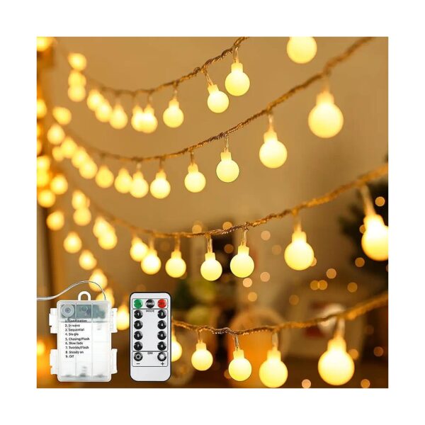 2 Pack Total 120 LED Warm White Globe String Lights for Any Occasion