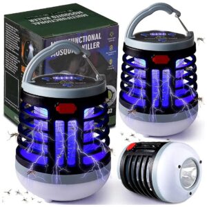 2 Pack USB Rechargeable 3 in 1 Bug Zapper Mosquito Killer LED Lantern with SOS Light