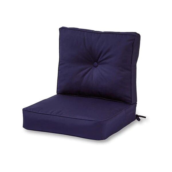 2 Piece Navy Deep Seat Cushion Set with Durable Acrylic Sunbrella Fabric Cover